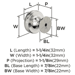 1-1/4" Renown Cabinet Knob, Polished Nickel Alt 1 - Image