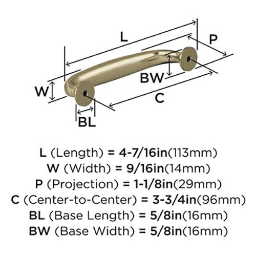 3-3/4" Renown Cabinet Pull, Golden Champagne Alt 3 - Image