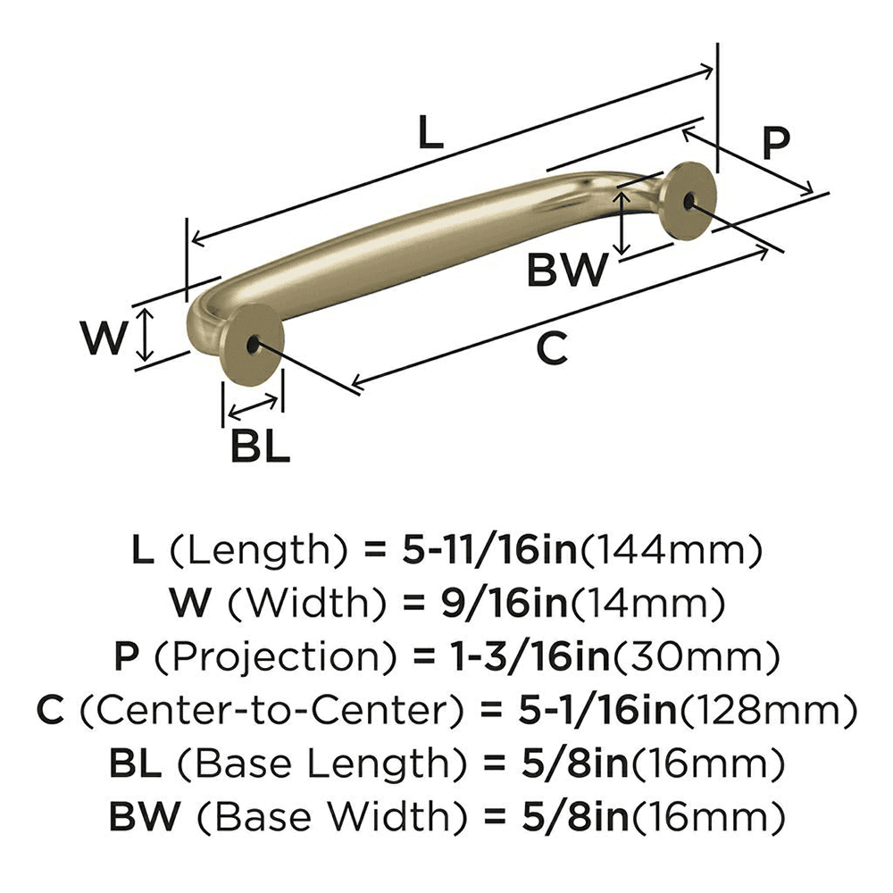 5-1/16" Renown Cabinet Pull, Golden Champagne Alt 3 - Image