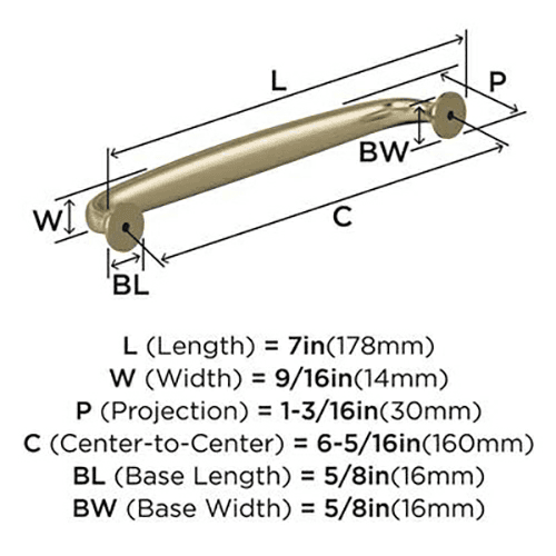 6-5/16" Renown Cabinet Pull, Golden Champagne Alt 3 - Image
