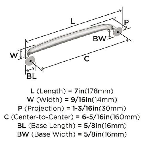 6-5/16" Renown Cabinet Pull, Polished Nickel Alt 1 - Image