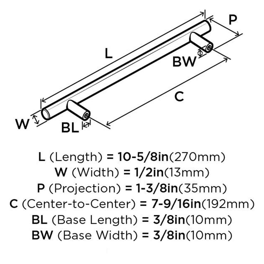 Amerock Bar Pulls Hollow Stainless Steel 7-9/16" Pull - Installation View