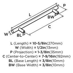 Amerock Bar Pulls Hollow Stainless Steel 7-9/16" Pull - Installation View