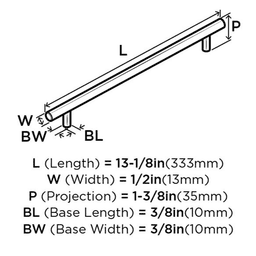 Stainless Steel 10-1/16" Amerock Bar Pulls Hollow Bar Pull