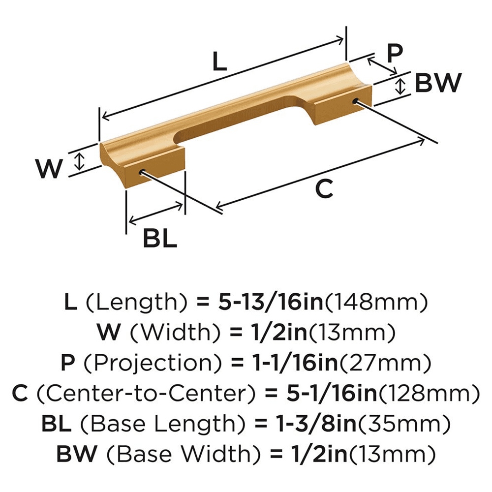 128mm Status Cabinet Pull, Champagne Bronze Alt 1 - Image