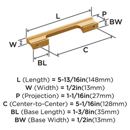 128mm Status Cabinet Pull, Champagne Bronze Alt 1 - Image