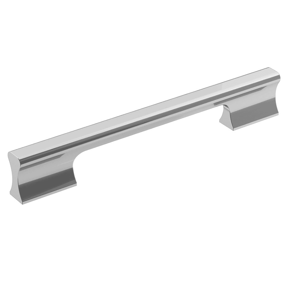 Amerock 160mm Status Cabinet Pull in Polished Chrome with gentle contours and clean lines.