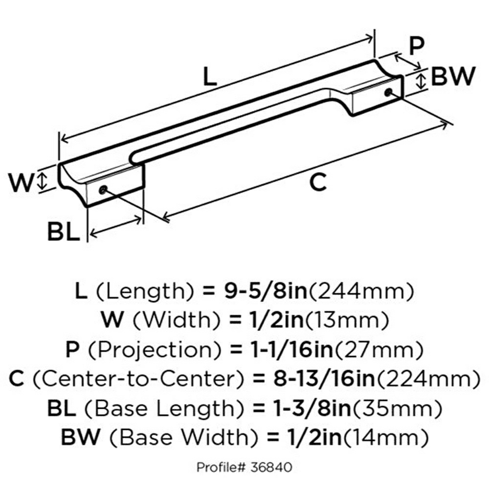 Satin Nickel Cabinet Pull from Amerock Status Collection with Coordinates and Lasting Durability