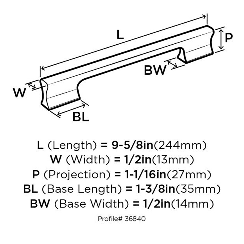 Streamlined Satin Nickel Cabinet Pull from Amerock's Status Collection with #8-32 x 1" Truss Head Machine Screw