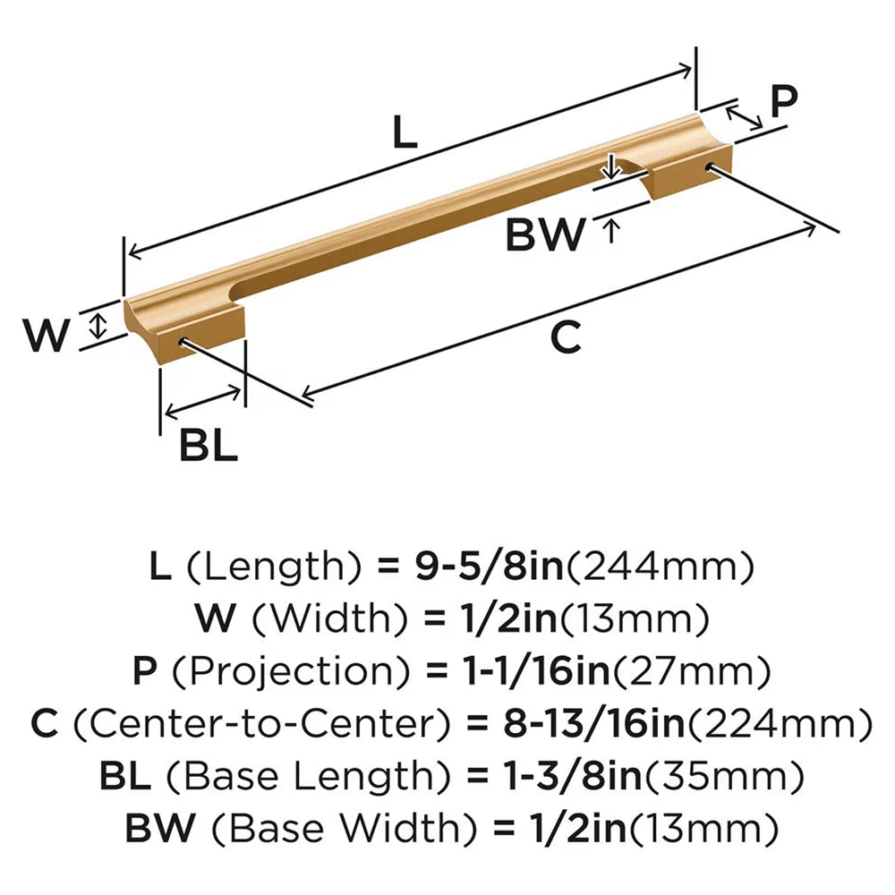 224mm Status Cabinet Pull, Champagne Bronze Alt 1 - Image