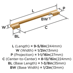 224mm Status Cabinet Pull, Champagne Bronze Alt 1 - Image