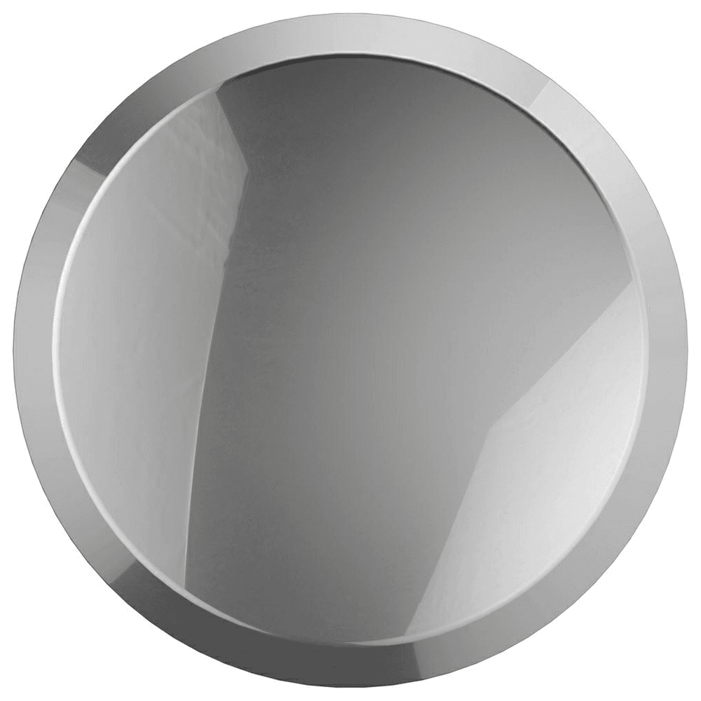 Amerock Premise Mushroom Knob in Polished Chrome finish on grey cabinet door