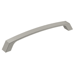 Amerock 160mm Cabinet Pull in Satin Nickel on Black Cabinet