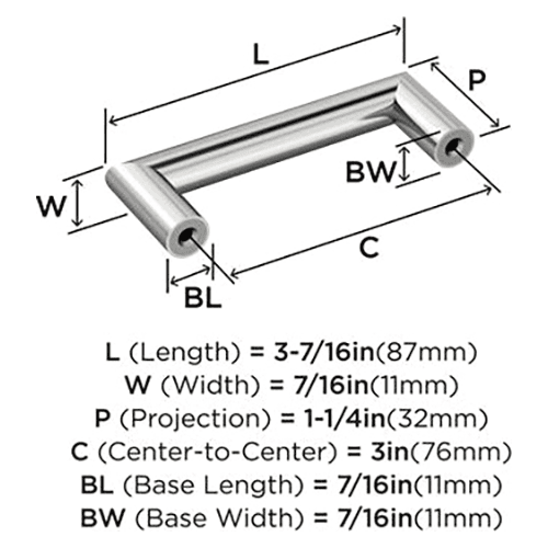 3" Revolve Cabinet Pull, Satin Nickel Alt 1 - Image