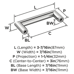 3" Revolve Cabinet Pull, Satin Nickel Alt 1 - Image
