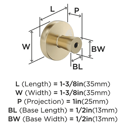 1-3/8" Destine Cabinet Knob, Golden Champagne Alt 1 - Image