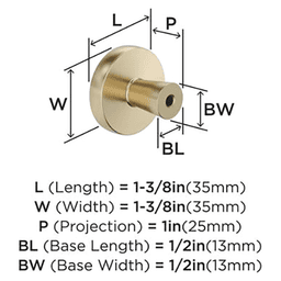 1-3/8" Destine Cabinet Knob, Golden Champagne Alt 1 - Image