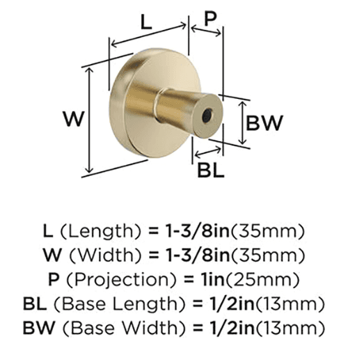 1-3/8" Mergence Cabinet Knob, Matte Black/Golden Champagne Alt 1 - Image