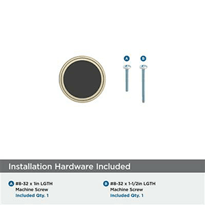 1-3/8" Mergence Cabinet Knob, Matte Black/Golden Champagne Alt 2 - Image