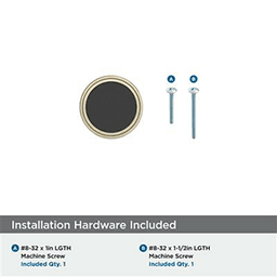 1-3/8" Mergence Cabinet Knob, Matte Black/Golden Champagne Alt 2 - Image