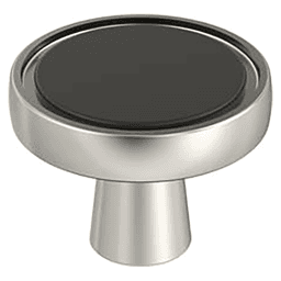 1-3/8" Mergence Cabinet Knob, Matte Black/Polished Nickel Main - Image