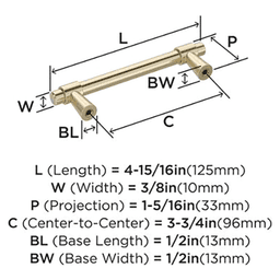 3-3/4" Destin Cabinet Pull, Golden Champagne Alt 1 - Image