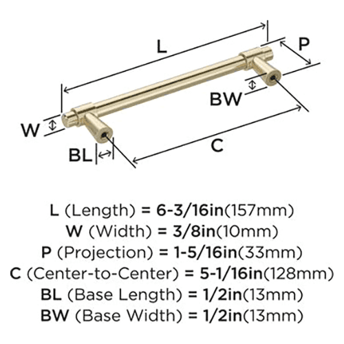 5-1/16" Destin Cabinet Pull, Golden Champagne Alt 1 - Image