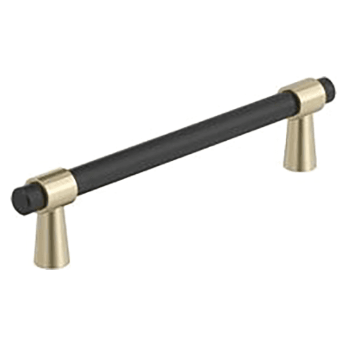 5-1/16" Mergence Cabinet Pull, Matte Black/Golden Champagne Main - Image