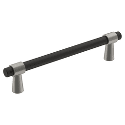 128mm Mergence Bar Pull in Matte Black/Satin Nickel finish for modern flare