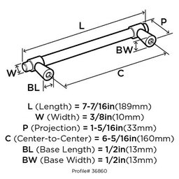 Modern split-finish design of Amerock Mergence 160mm bar pull