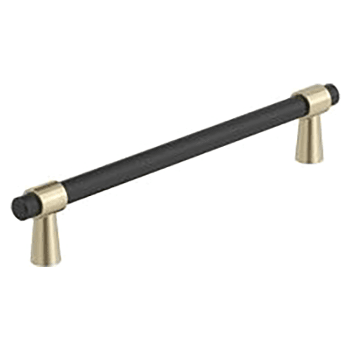 6-5/16" Mergence Cabinet Pull, Matte Black/Golden Champagne Main - Image