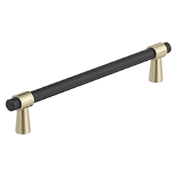 6-5/16" Mergence Cabinet Pull, Matte Black/Golden Champagne Main - Image