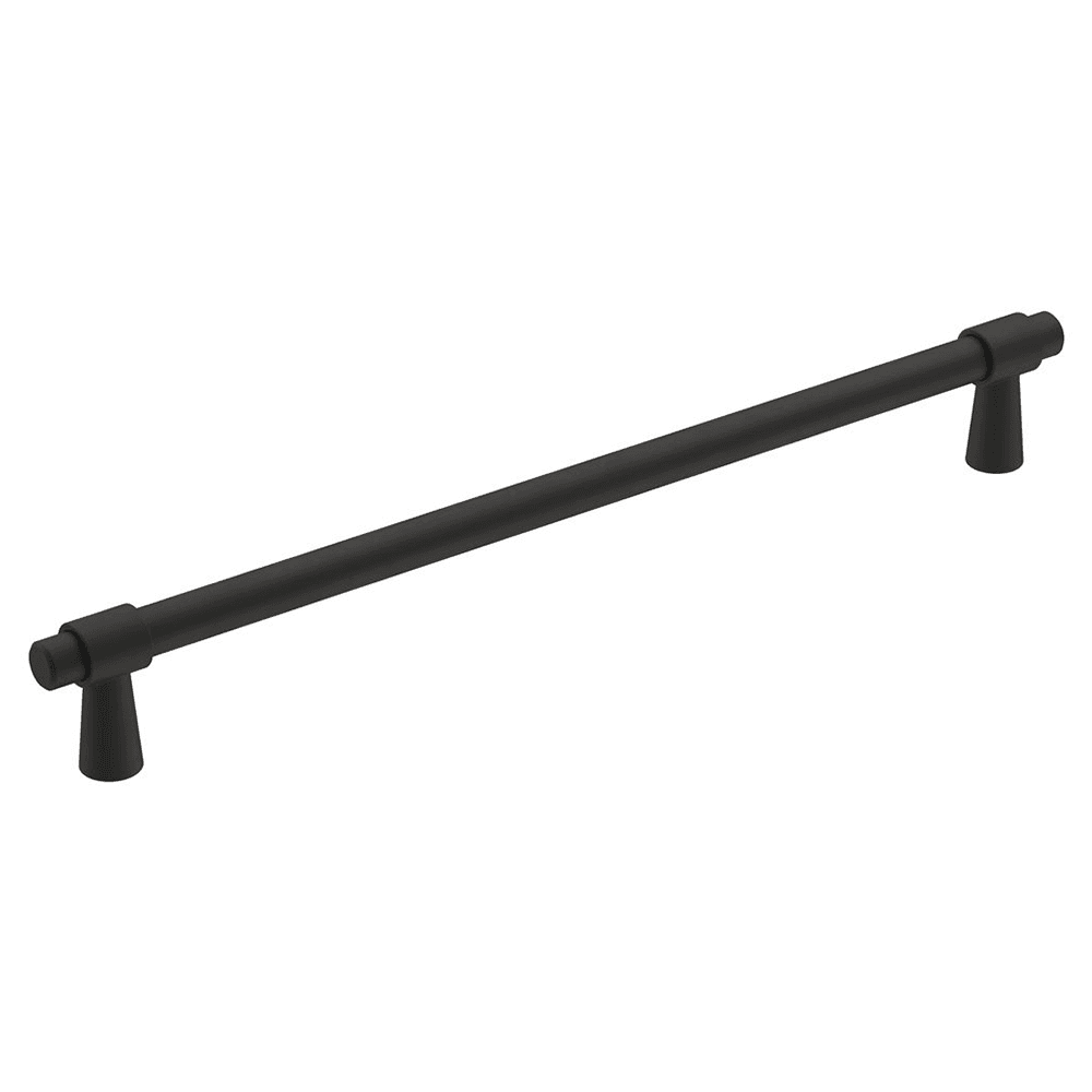 Amerock 224mm Destine Bar Pull, Matte Black on White Background