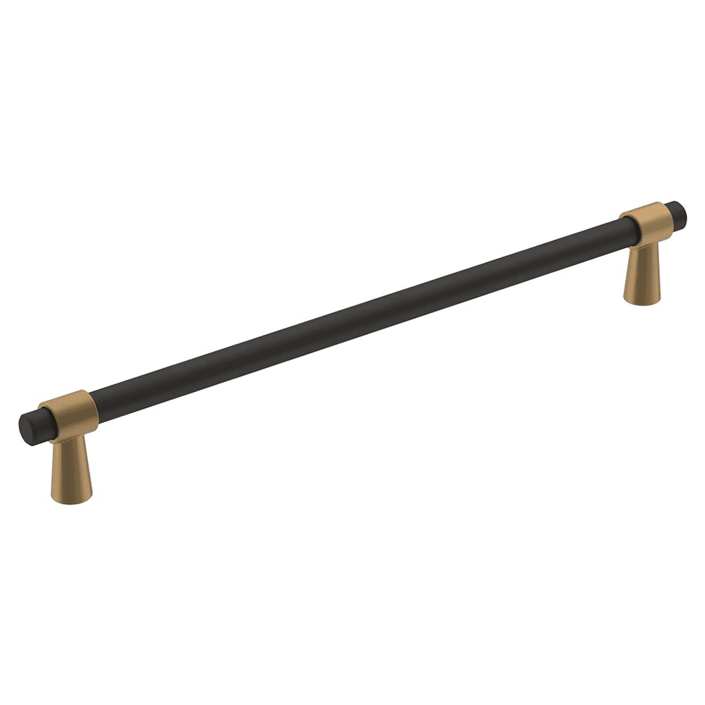 Affordable elegance with Amerock Mergence Bar Pull, Matte Black/Champagne Bronze