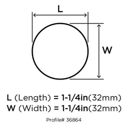 Amerock Radius 1-1/4" diameter knob in Oil Rubbed Bronze