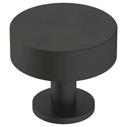 Amerock Radius 1-1/4" Mushroom Knob in Matte Black Finish - angled view