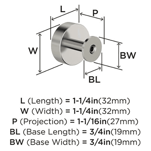 1-1/4" Radius Cabinet Knob, Polished Nickel Alt 1 - Image