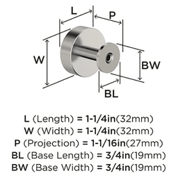 1-1/4" Radius Cabinet Knob, Polished Nickel Alt 1 - Image