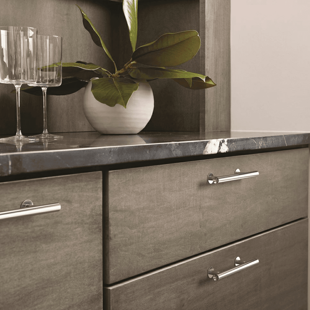 Durable construction of Champagne Bronze Radius Bar Pull 96mm center-to-center from Amerock