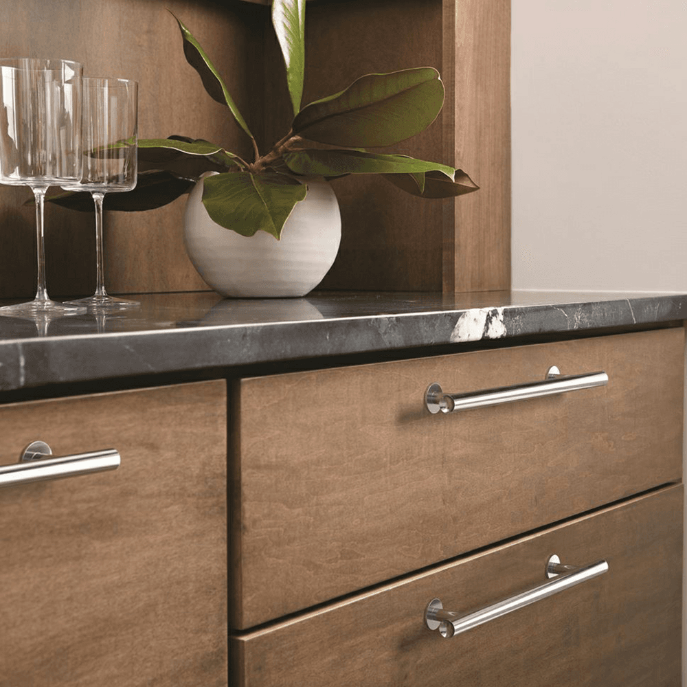 Amerock Radius Bar Pull in Polished Chrome - Clean Lines and Simplified Geometry