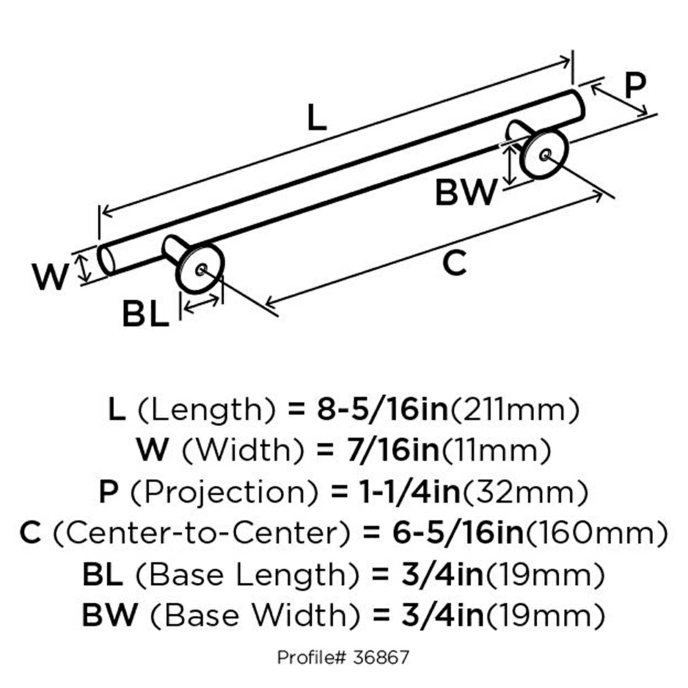Streamlined Design Radius Collection Bar Pull