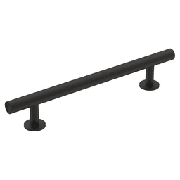Amerock 128mm Radius Bar Pull in Matte Black on White Cabinet