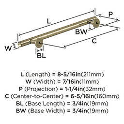6-5/16" Radius Cabinet Pull, Golden Champagne Alt 2 - Image