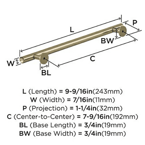 7-9/16" Radius Cabinet Pull, Golden Champagne Alt 2 - Image