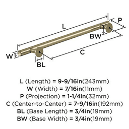 7-9/16" Radius Cabinet Pull, Golden Champagne Alt 2 - Image