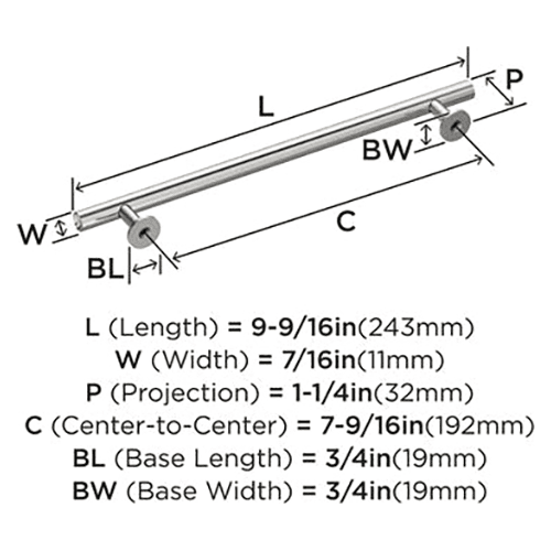 7-9/16" Radius Cabinet Pull, Polished Nickel Alt 1 - Image