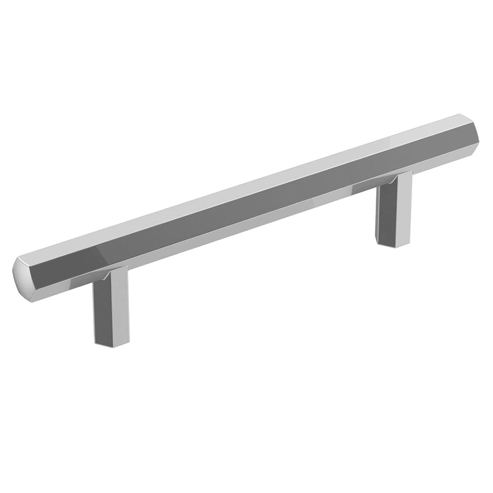 Amerock 96mm Caliber Bar Pull in Polished Chrome on Black Background