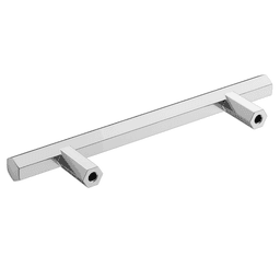 Amerock 96mm Caliber Bar Pull in Polished Chrome on Gray Background