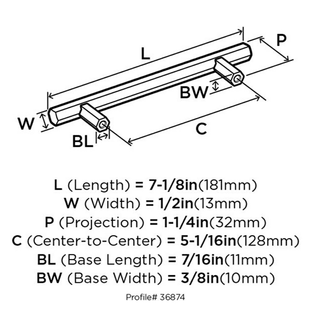 Amerock 96mm Caliber Bar Pull in Polished Chrome on Wooden Cabinet