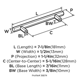 High Quality and Durable 96mm Caliber Bar Pull by Amerock